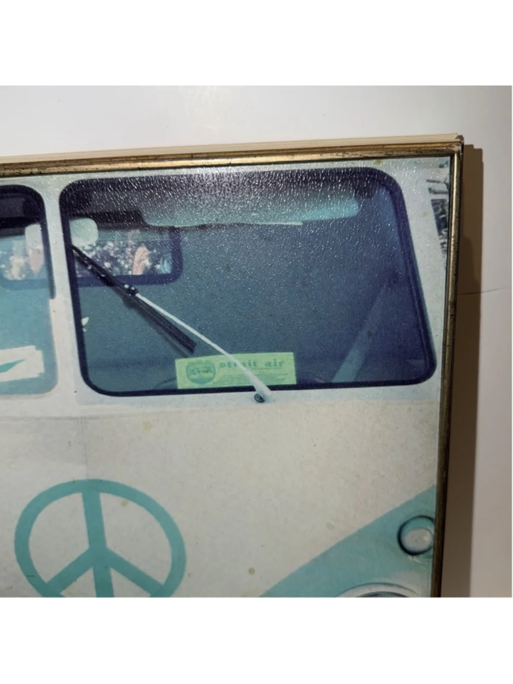 Target Retro VW Bus Canvas Wall Art Peace Sign Turquoise 12x12 Target Decor READ